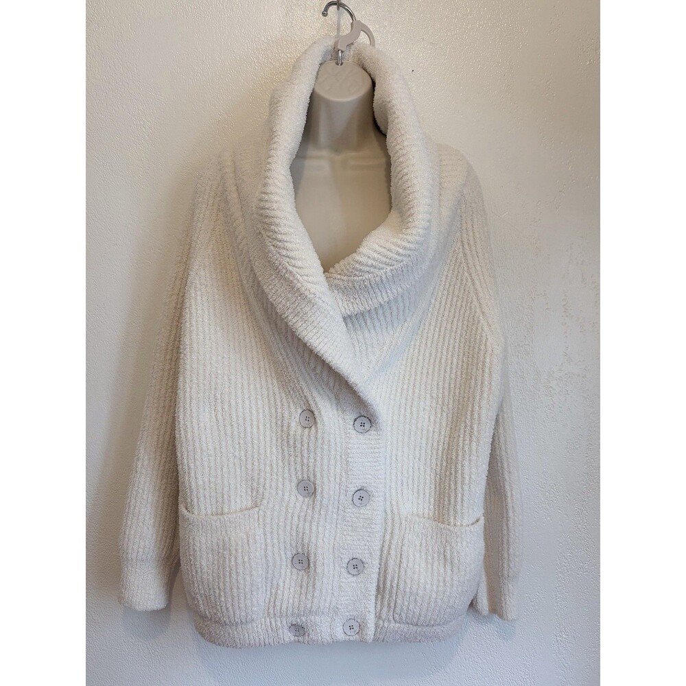 Barefoot Dreams CozyChic Women’s Cardigan – Size Small – Ivory/Cream